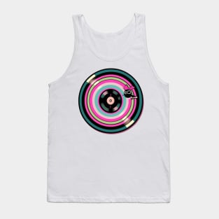 Pink Buzz Vinyl Record Graphic Tank Top